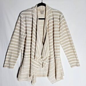 Chico's Womens Boho Striped Long Sleeve Open Front Cardigan Size 1 (8/10 Medium)